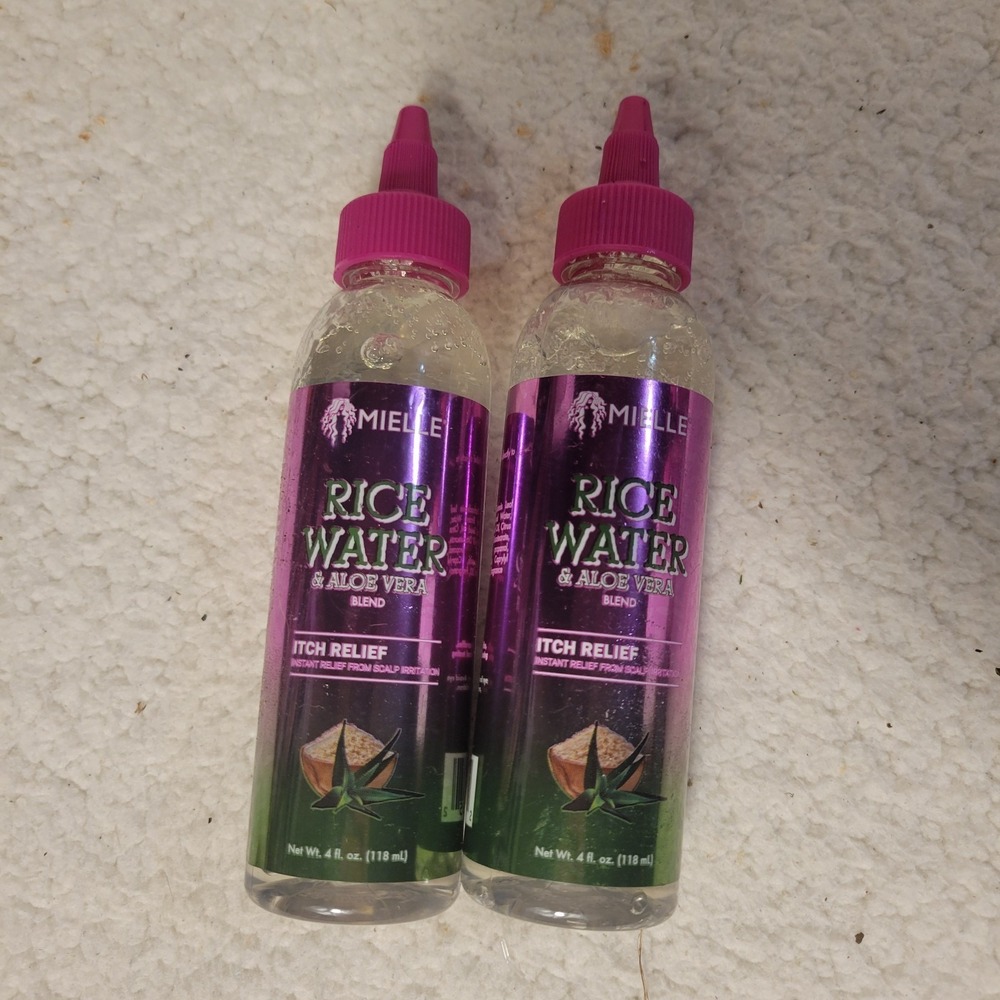 2 Bottles Mielle Rice Water & Aloe Vera Scalp Itch Relief for Braids Wigs & More